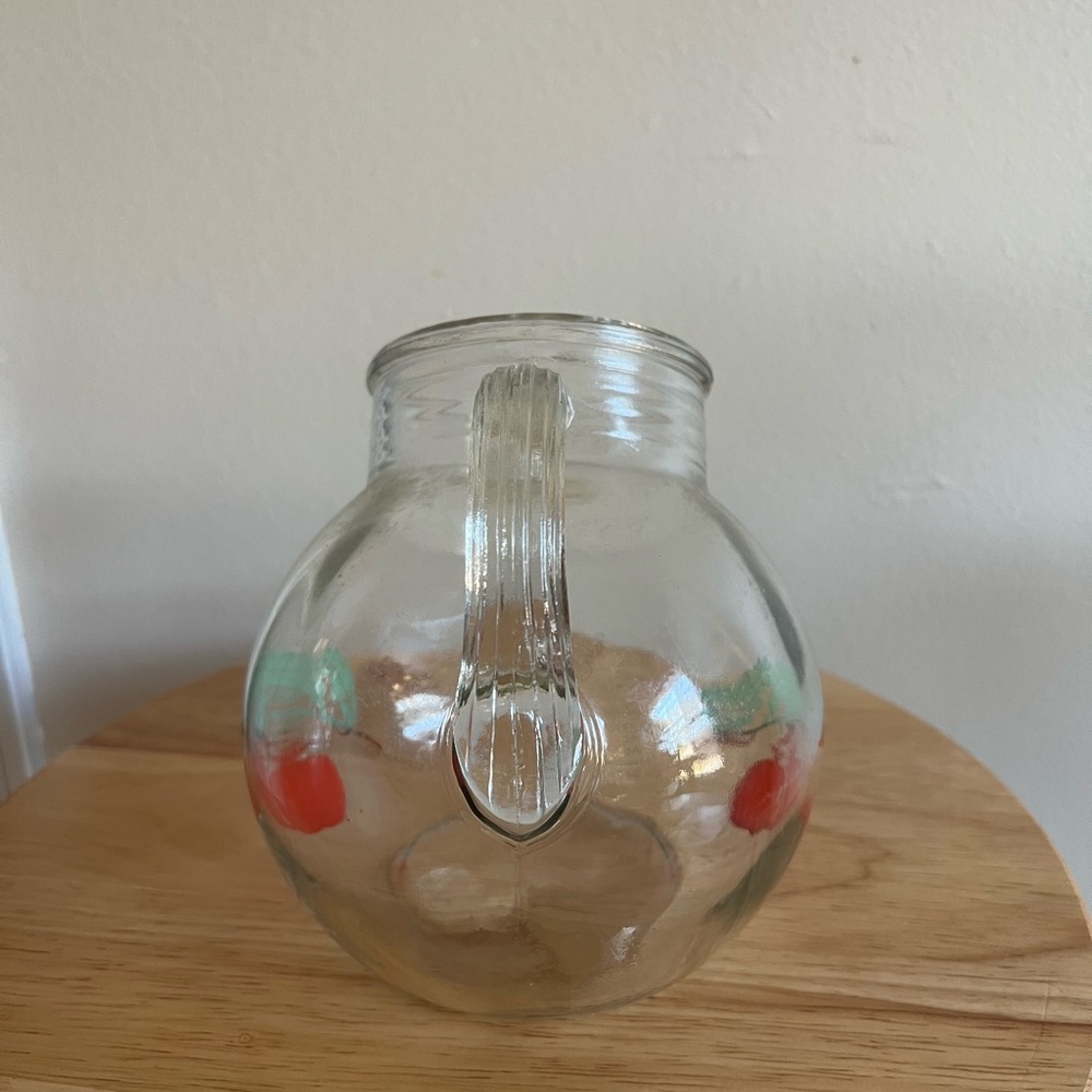 Vintage Anchor Hocking Pitcher with Red Tomatoes Cottage Cottagecore - Picture 4 of 4